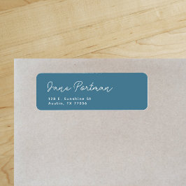 Etiqueta Trendy Bohemian Mínimo Ocean Blue Return Endereço