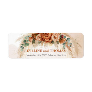 Etiqueta Trendy cobre-blush e burgundy