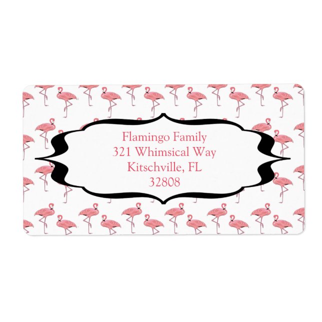 Etiqueta Trendy Flamingo Pattern (Frente)