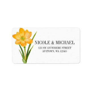 Etiqueta Trendy Flower yellow crocus daffodil casamento