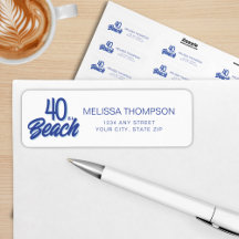 Trendy Mão Desenhada 40 É Um Aniversário De Praia