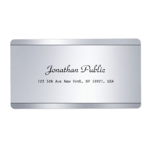 Etiqueta Trendy Modern Script Silver Modelo Shipping Legal