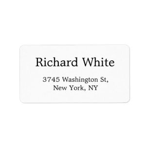 Etiqueta Trendy Na moda Black & White Plain Elegante Modern