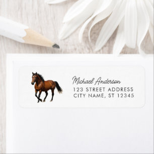 Etiqueta Trendy Personalized Horse Return Address