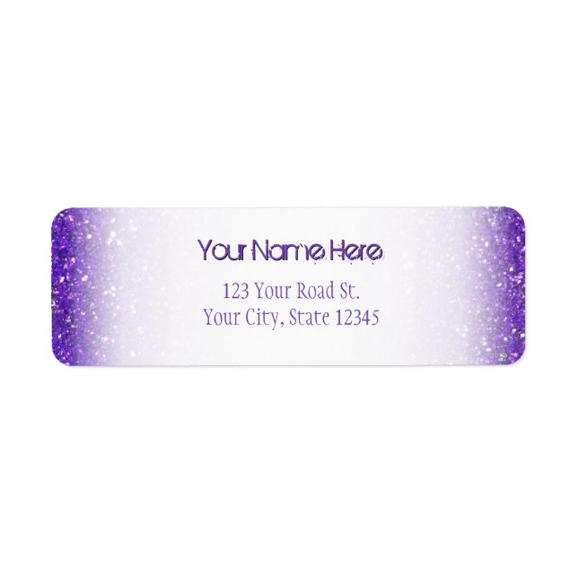Etiqueta Trendy Purple Sparaking Glitter Glitz (Frente)
