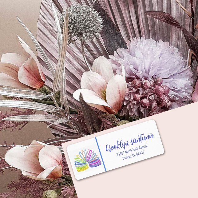 Etiqueta Trendy Retro Primavera Toy Endereço de devolução (Criador carregado)