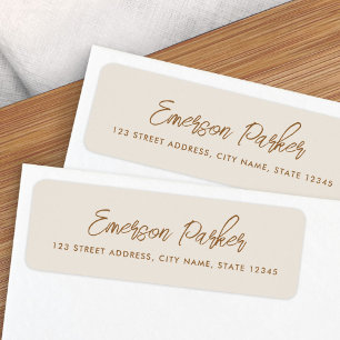 Etiqueta Trendy script ivory return address label