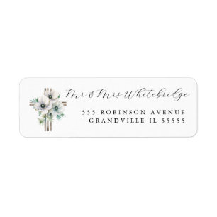 Etiqueta Três Anêmonas e Design religioso Cruzado