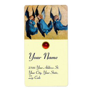 Etiqueta TRÊS ÂNGULOS EM AZUL, Rubi Vermelho