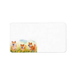 Etiqueta três caracteres xiba inus e dandelions