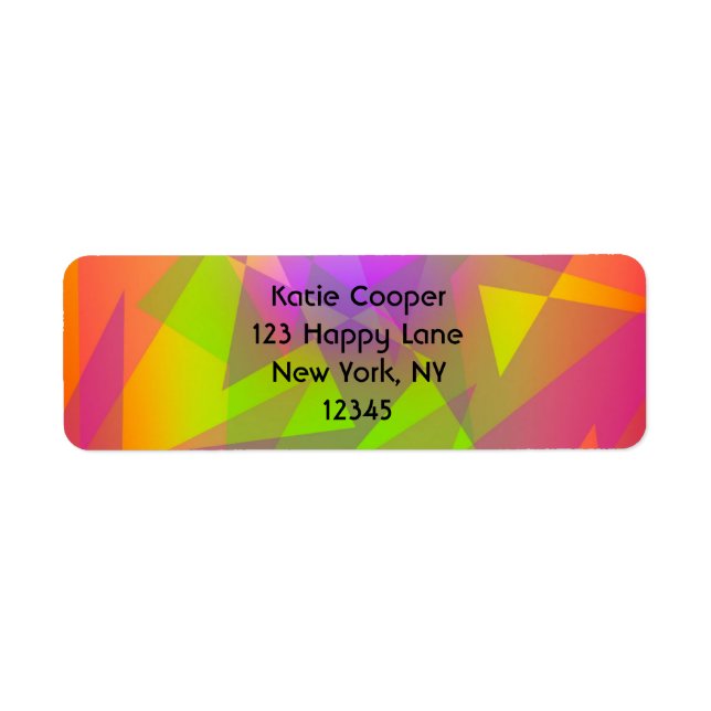 Etiqueta Triângulos e Retângulos de abstrato (Frente)