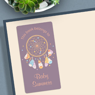 Etiqueta Tribal Dreamcatcher Boho Baby Bookplate Puro