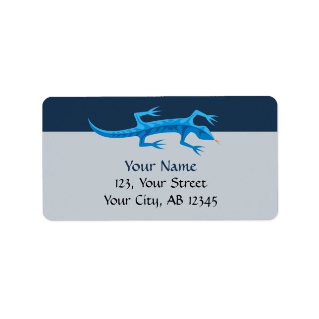 Etiqueta Tribal Lizard Blue (Frente)