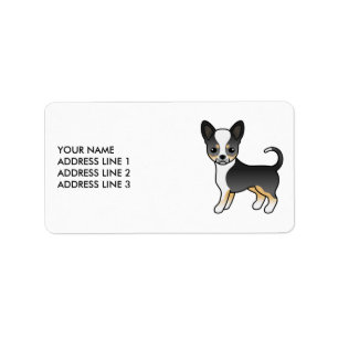 Etiqueta Tricolor Casaco Chihuahua Cachorro Negra