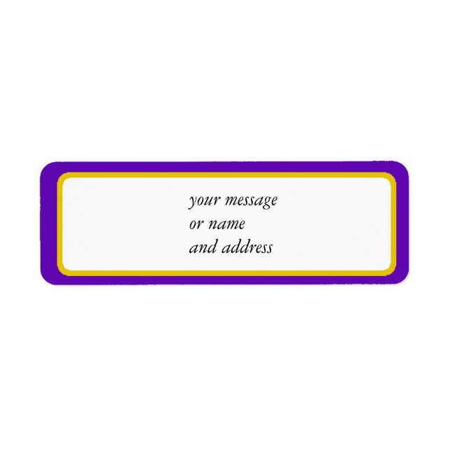 Etiqueta Trilha De Fronteira Roxa E Dourada (Frente)