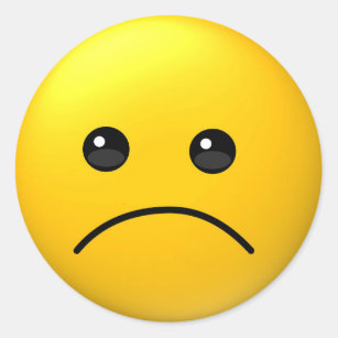 Etiqueta triste do emoji da expressão