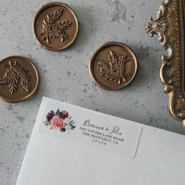 Etiqueta Tropical Colorida Summer Floral Return Endereço