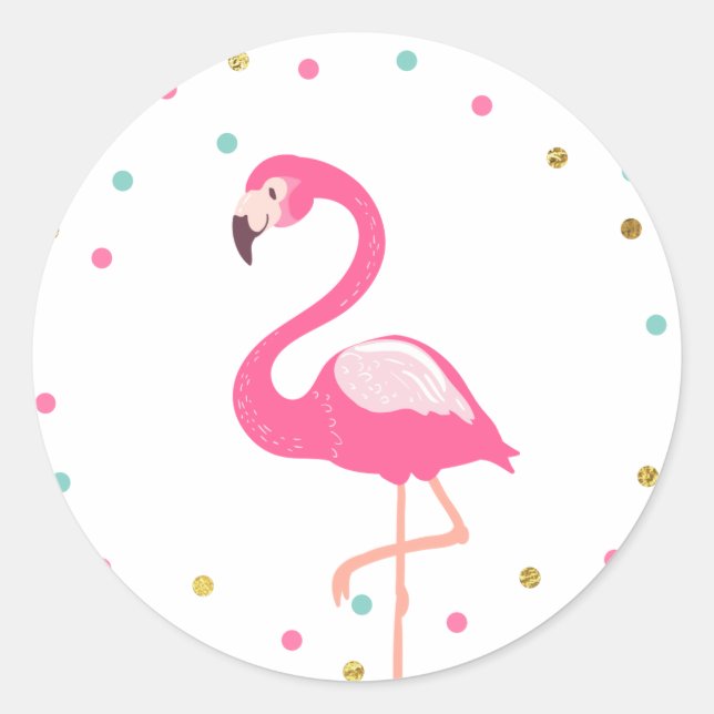 Etiqueta Tropical do Invólucro Flamingo (Frente)