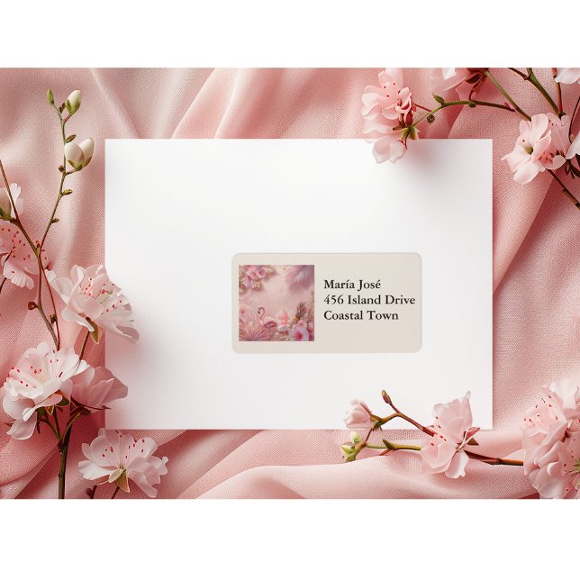 Etiqueta Tropical Flamingo Quinceañera, custom (Criador carregado)