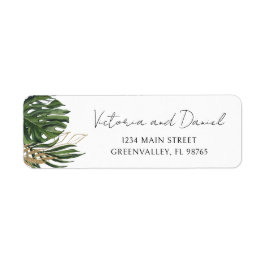 Etiqueta Tropical Greenery Botanical Boho Return Address