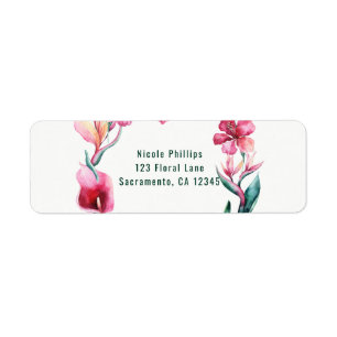 Etiqueta Tropical Havaiana Flores Elegantes Partido Casamen