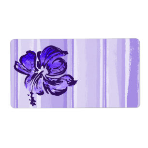 Etiqueta Tropical havaiano do hibiscus da aguarela