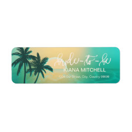 Etiqueta Tropical Isle Sunrise Bride-Be Teal ID581