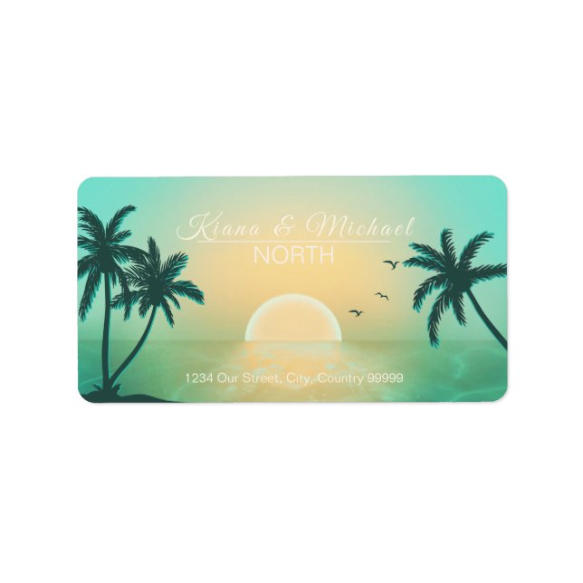 Etiqueta Tropical Isle Sunrise Teal ID581 (Frente)