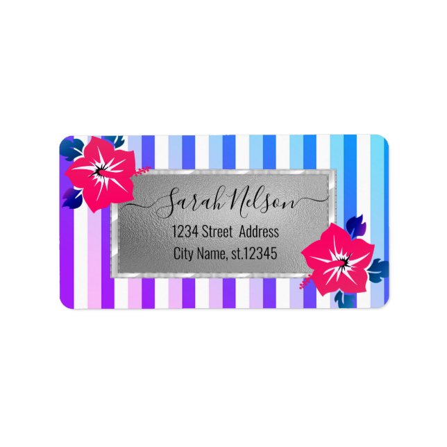 Etiqueta Tropical Moderna, Hibiscus (Frente)