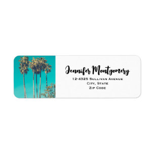 Etiqueta Tropical Palm Trees California Retro