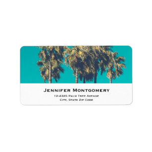 Etiqueta Tropical Palm Trees California Retro