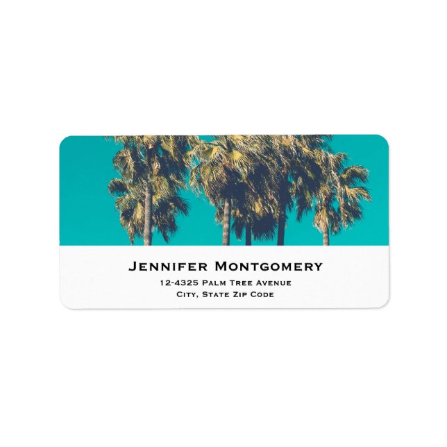 Etiqueta Tropical Palm Trees California Retro (Frente)
