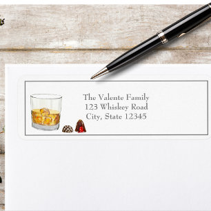 Etiqueta Trufas de Chocolate Aquarela Whisky