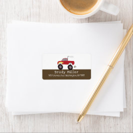 Etiqueta Truque monstro vermelho personalizado