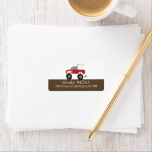 Etiqueta Truque monstro vermelho personalizado