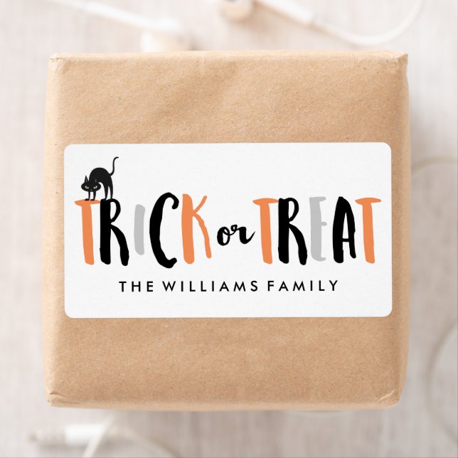 Etiqueta Truque ou tratamento de Dia das Bruxas (Insitu)