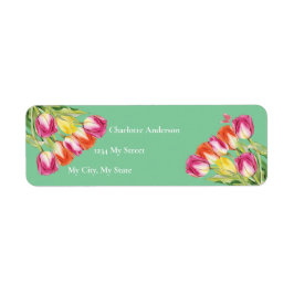 Etiqueta Tulipas e Chá de panela verde borboleta