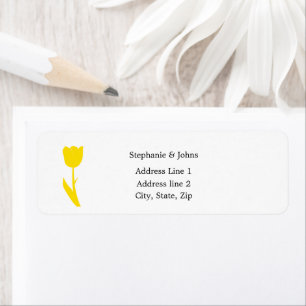 Etiqueta Tulipas Florais Amarelas Simples, Personalizadas