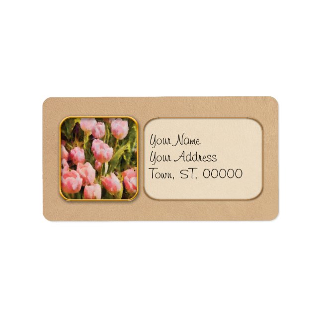 Etiqueta Tulipas - Um campo de rosa (Frente)