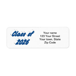 Etiqueta Turma de 2026 tipografia azul formatura
