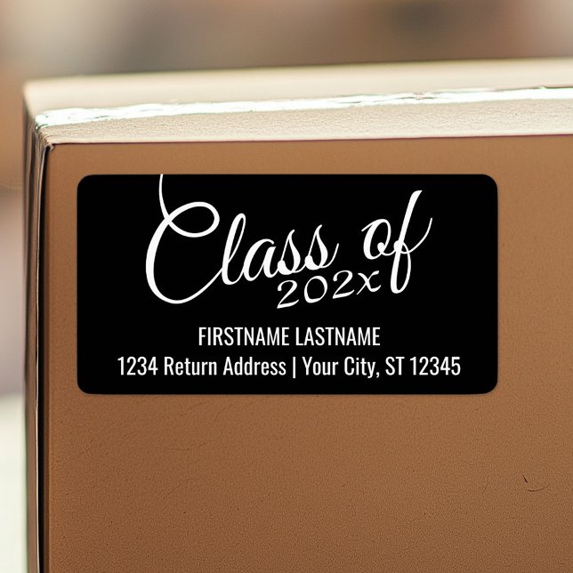 Etiqueta Turma de com Ano Personalizado e Ensino Médio (Personalized return address label)