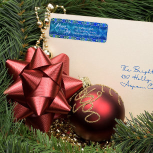 Etiqueta Turquesa Paz e Joy Natal