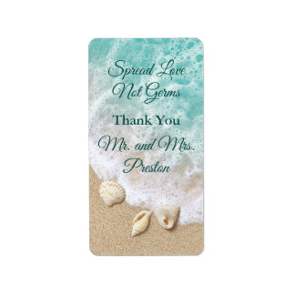 Etiqueta Turquoise Beach Waves Spread Love Hand Sani Tall