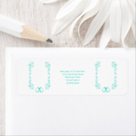 Etiqueta Turquoise Bells Scrollwork Endereço de Devolução