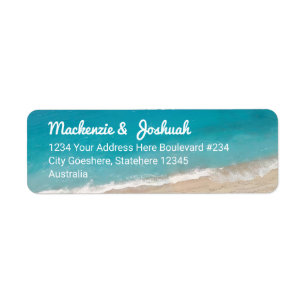 Etiqueta Turquoise Watts no Sandy Beach Return Address