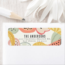 Etiqueta Tutti Frutti Colorida Fruta segundo aniversário