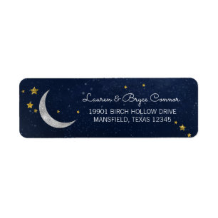 Etiqueta Twinkle Little Star Galaxy & Moon Return Address
