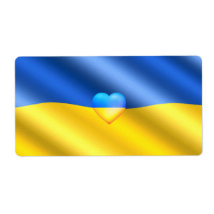 Etiqueta Ucrânia - Apoio - Paz da Liberdade - Bandeira Ucra