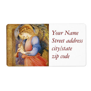 Etiqueta Um anjo tocando um sinalizador