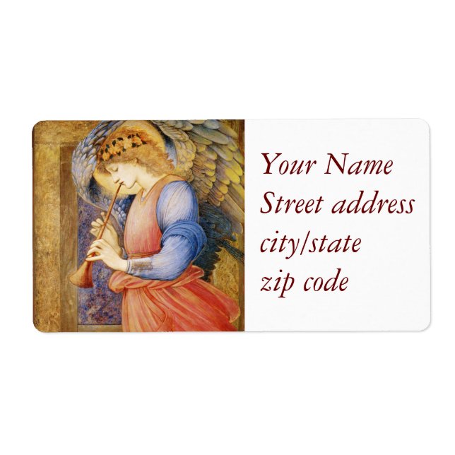 Etiqueta Um anjo tocando um sinalizador (Frente)